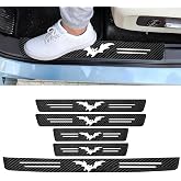 5PCS Bat Car Door Sill Sticker Carbon Fiber Leather Auto Decal | Decor Threshold Scuff Plate Protector for All Vehicle Models, Car Accessories Bat Gifts for Women Men