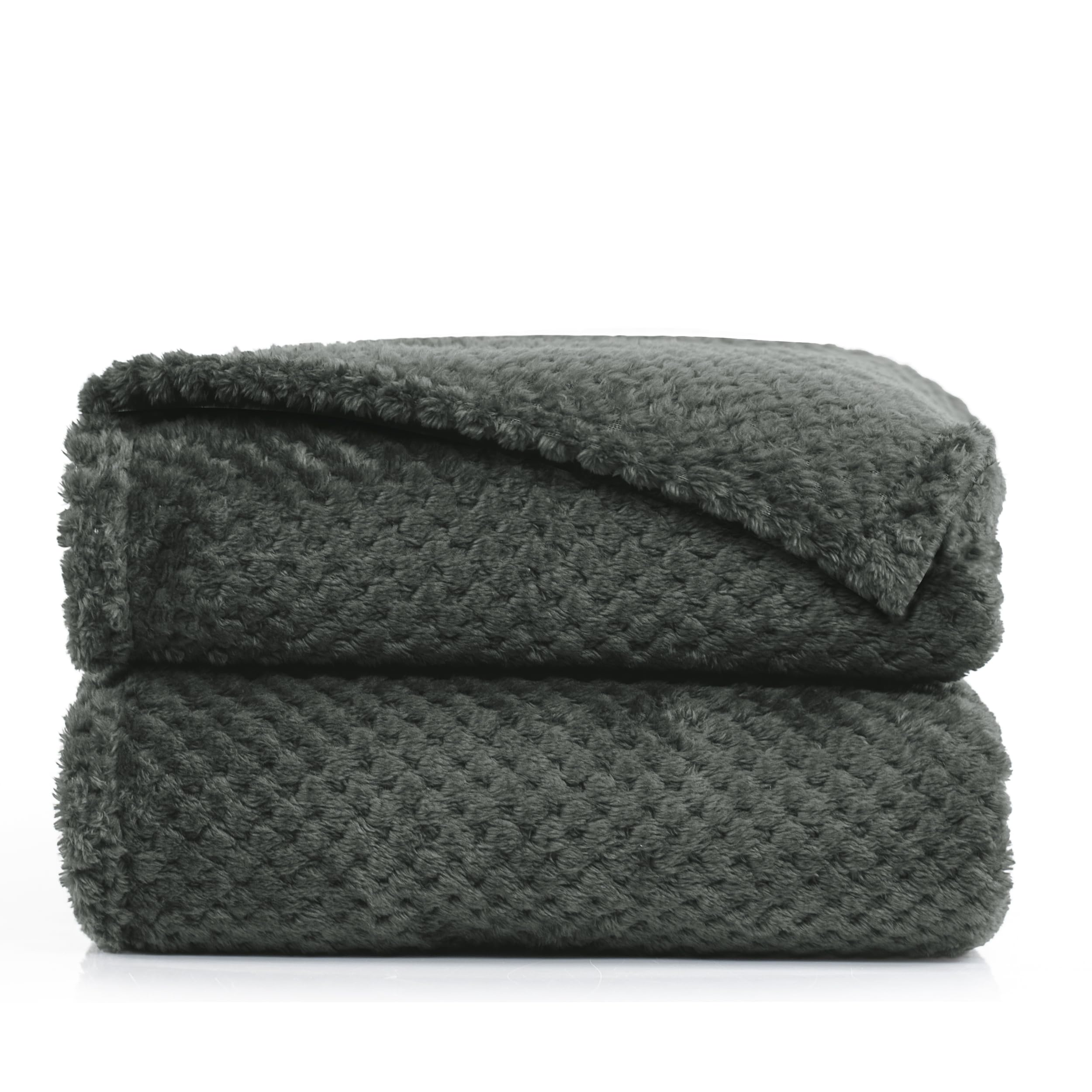 DecoKing Henry Cuddly Blanket, 70 x 150 cm Microfibre Blanket, Bedspread, Fleece, Soft, Cuddly Scandinavian Style, Graphite / Anthracite Grey