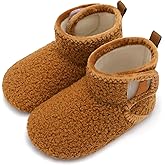BARERUN Toddler Slippers Girls Boys House Shoes Baby Winter Booties Plush Cozy Kids House Slipper Warm Lightweight Infant Walking Shoes Socks