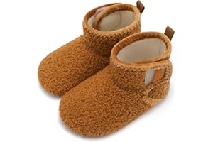 BARERUN Toddler Slippers Girls Boys House Shoes Baby Winter Booties Plush Cozy Kids House Slipper Warm Lightweight Infant Walking Shoes Socks