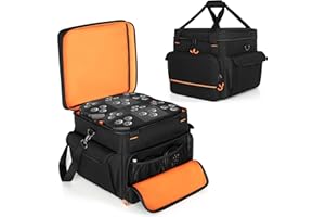 Luxja Padded Bag For 2 Effect Lights or Moving Head Lights, Effect Light Bag with Inner Divider and Accessory Pockets, Black
