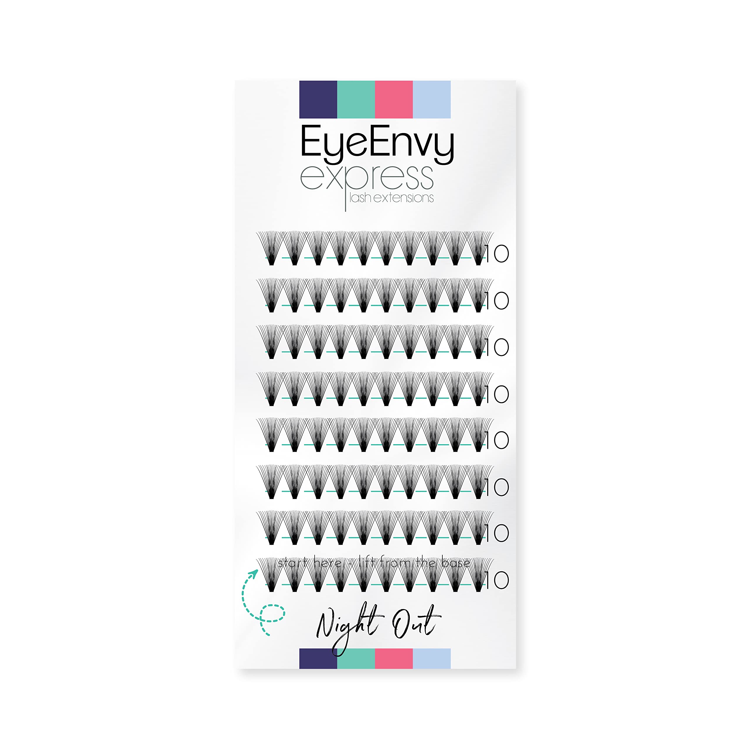 Individual Cluster Lashes Night Out D curl 10mm Short Faux Mink Full Volume EyeEnvy Express Lash Extensions