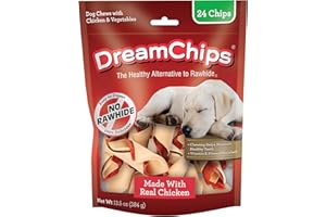 DreamBone DreamChips, Rawhide Free Dog Chews Made with Real Chicken and Vegetables, 24 Count