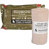 North American Rescue Flat Emergency Trauma Dressing ETD (6 Inch) NAR Folded Sterile Elastic Bandage Wrap for Wounds, Pressure, Bleeding Control (30-0094)