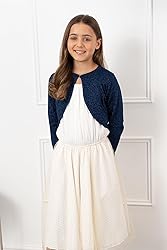 BOLEROSE Girls Long Sleeve Sparkle Cardigan