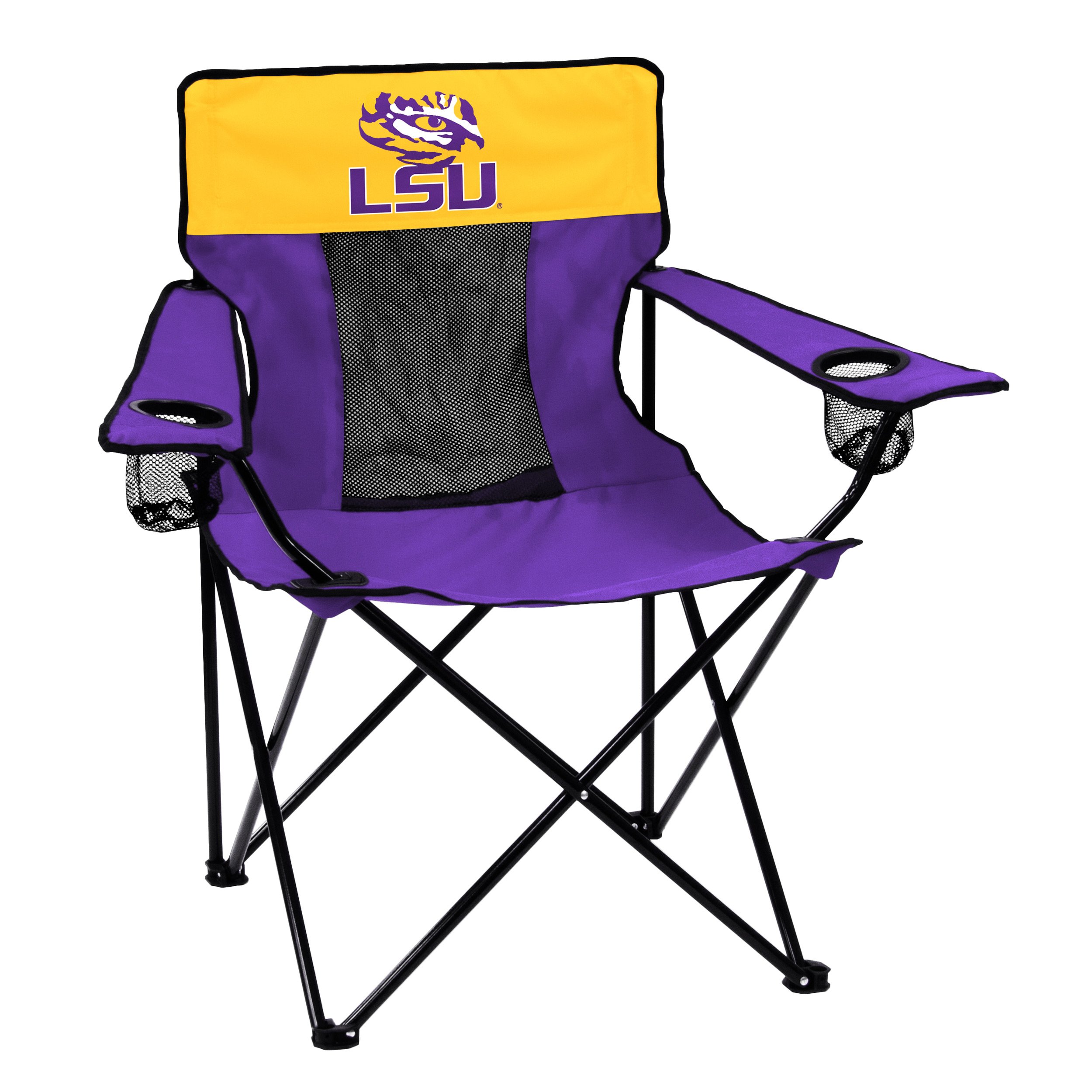 Collegiate Folding Elite Chair with Mesh Back and Carry Bag
