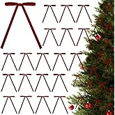 HEYTIMI 60 Pcs Burgundy Velvet Christmas Bow Ornaments, 5x7 Inch Pre-Tied Vintage Ribbon Bows for Christmas Tree Gift Wrapping Wreaths Garland Xmas Holiday Décor (3/8")