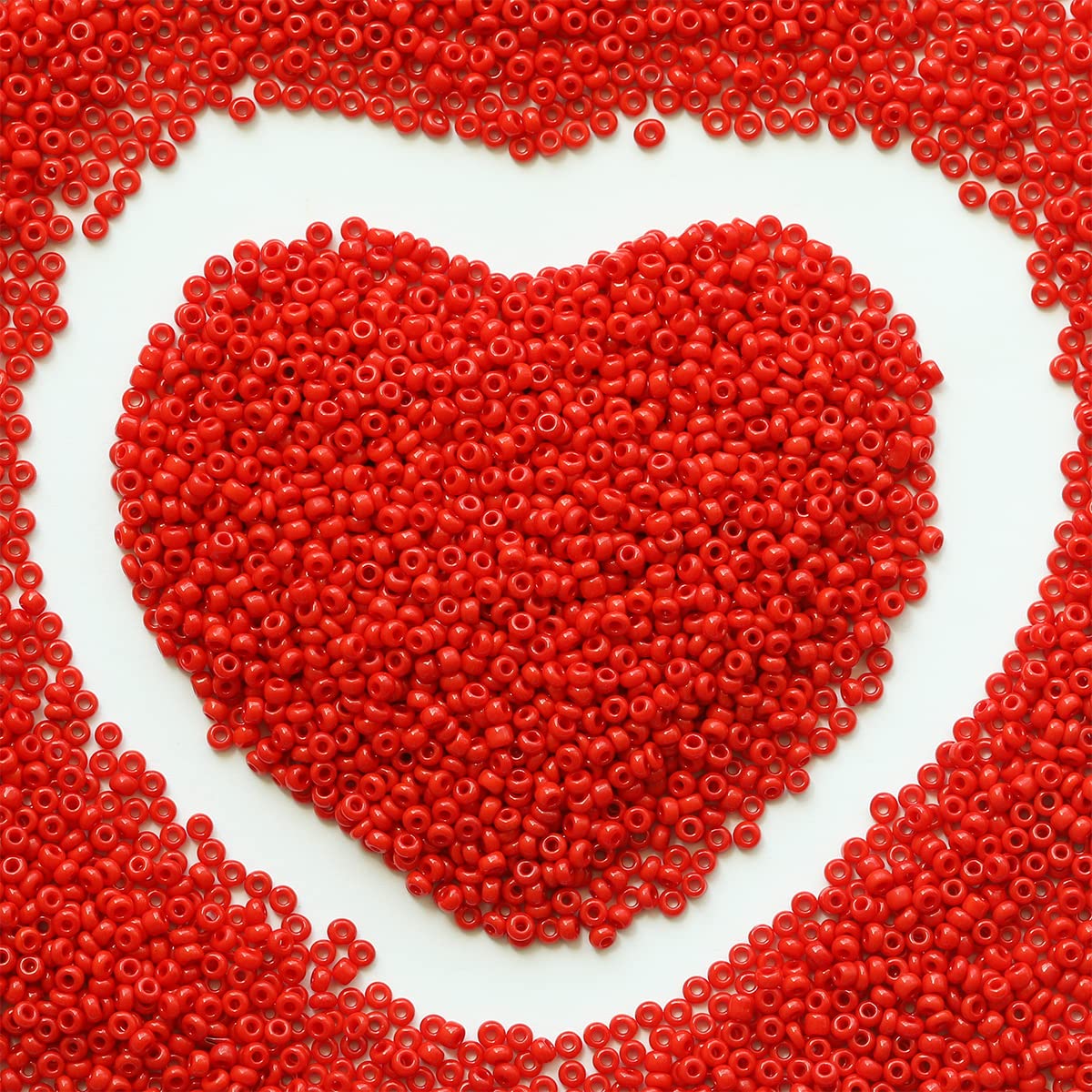 Seed BeadsBulk 2mm Red Seed Beads for Jewelry Making 110 Grams About 9800pcs,12/0 Glass Craft Beads for Making Earrings, Bracelets, Pendants, Waist Jewelry（Red） — image 1