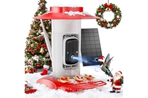 Hummingbird Feeder with Camera Outdoor, SV3C Hanging Bird Feeder with Ant Moat & Bee-Proof, HD 2K Solar Powered, AI Bird Identify, Instant App Alerts, Auto Capture, Hummingbird Lover Gifts, 21oz, Red