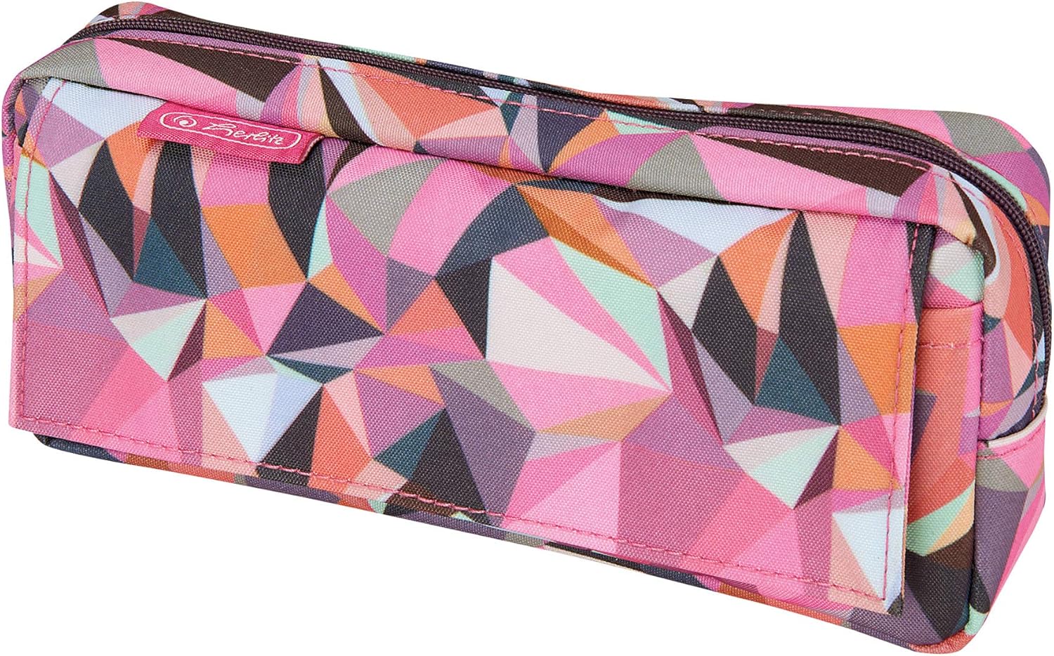 herlitz Pencil case, Wild Animals Allover Pink, 21 x 5.5 x 10 cm