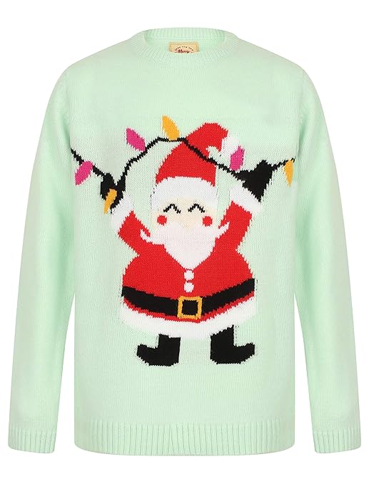 Girls Knitted Santa Christmas Jumper Amazon.co.uk Clothing