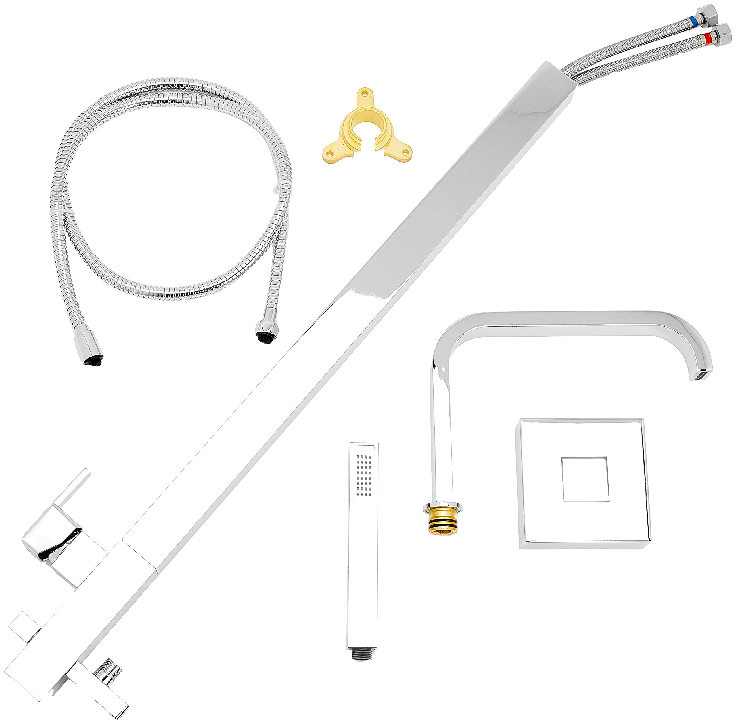 Bristan QU FSBSM C Qube Floor Standing Bath Shower Mixer, Chrome