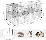 SONGMICS Pet Enclosure LPI02H 2 Levels Mesh Panels Indoor 143x73x71 cm Black view 5