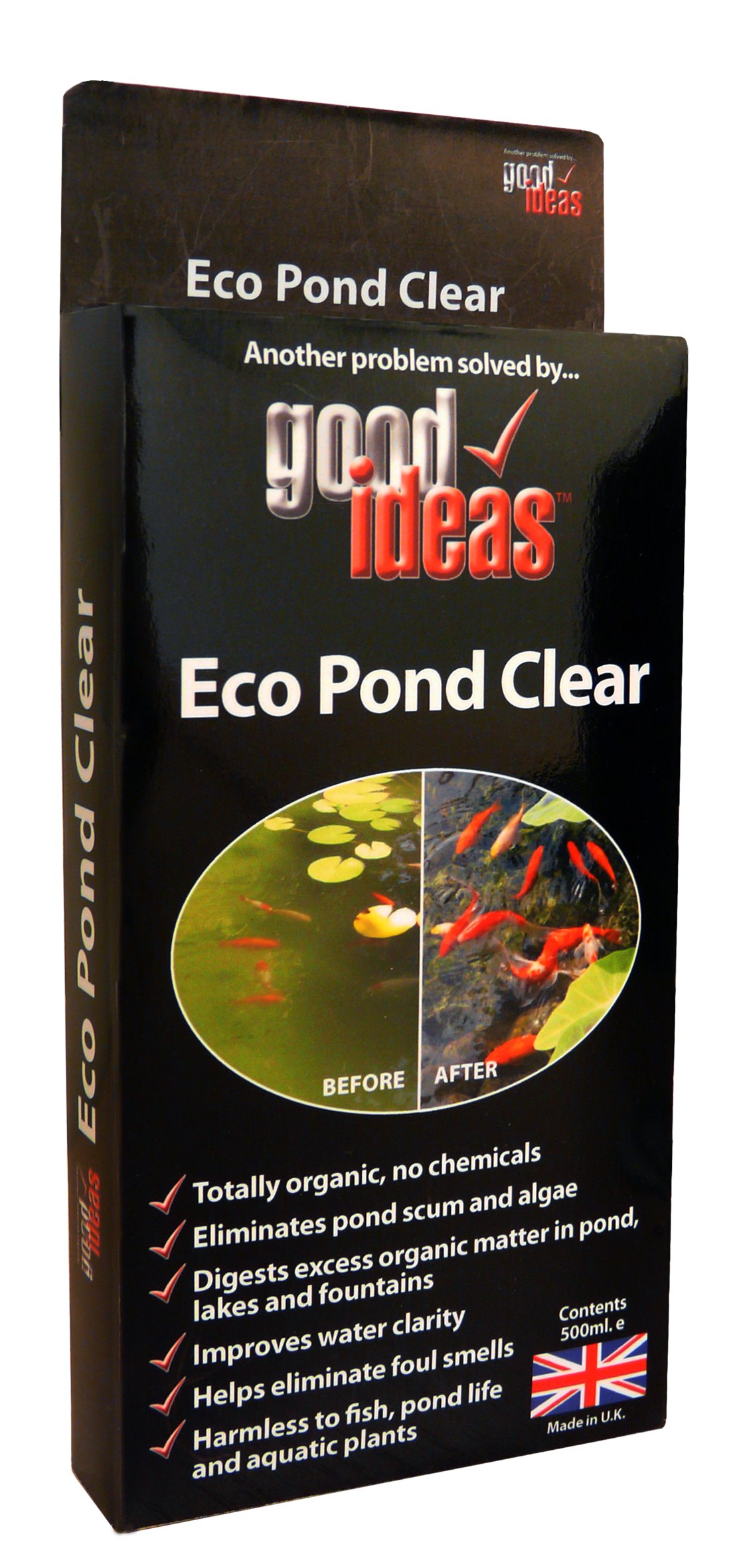 Good Ideas Pond Cleaner Eco Pond Clear (1239) Cleans algae, blanket weed, scum and duckweed. Harmless to fish and plants.