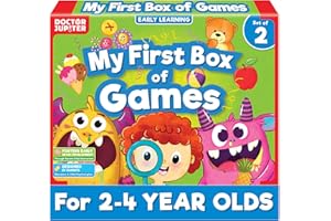 Doctor Jupiter My First Box of Games for Ages 2-4 | Set of Monster Munch, Scavenger Hunt Sight Word Board Games | Montessori Educational Toys, Learning Activites