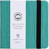 Lightwish Square Watercolor Journal,100% Cotton,300gsm/140lb,Acid-Free,24 Sheets Cold Press Watecolor Paper Sketchbook for Ar