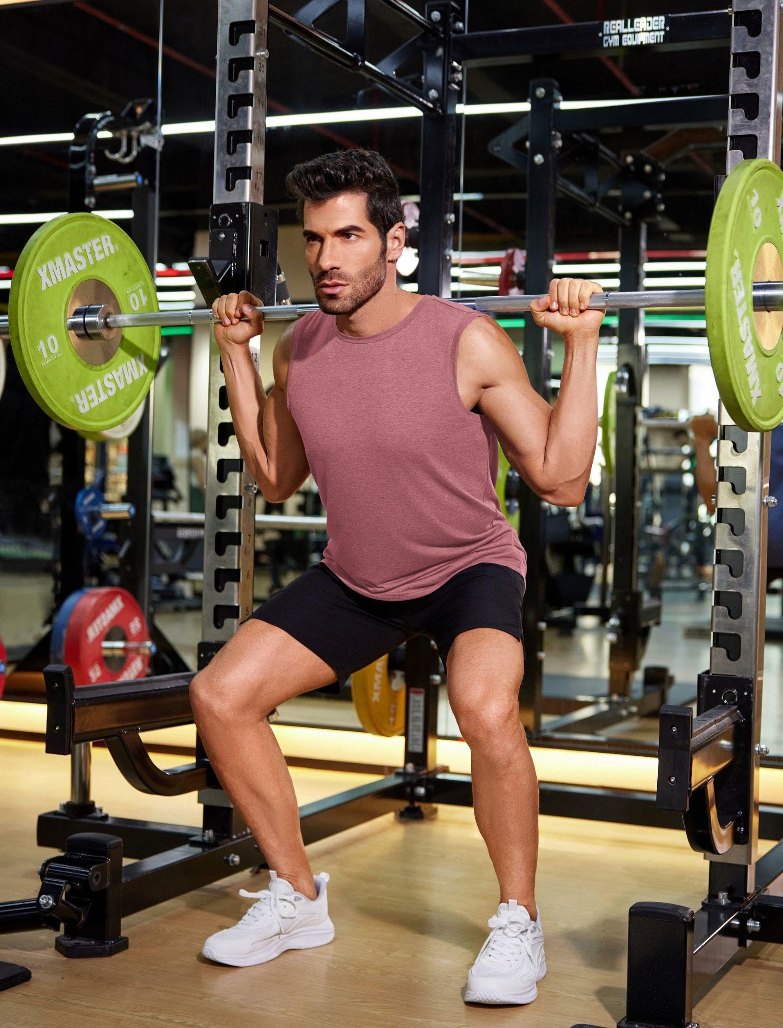 PINSPARK Men's 3 Pack Workout Tank Tops Gym Sleeveless Shirts Quick Dry Training Muscle Shirts for Men