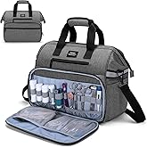 CURMIO Home Health Nurse Bag, Medical Supplies Bag with Padded Laptop Sleeve for Home Visits, Health Care, Hospice, Bag ONLY, Gray (Patent Pending)