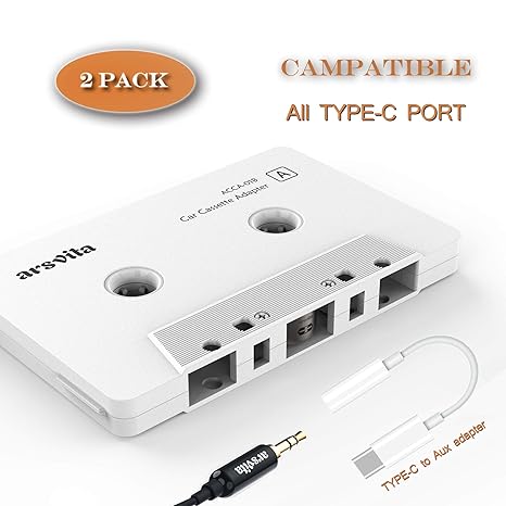 Arsvita Car Audio Aux Cassette Adapter And A Type C To 3 5mm Audio