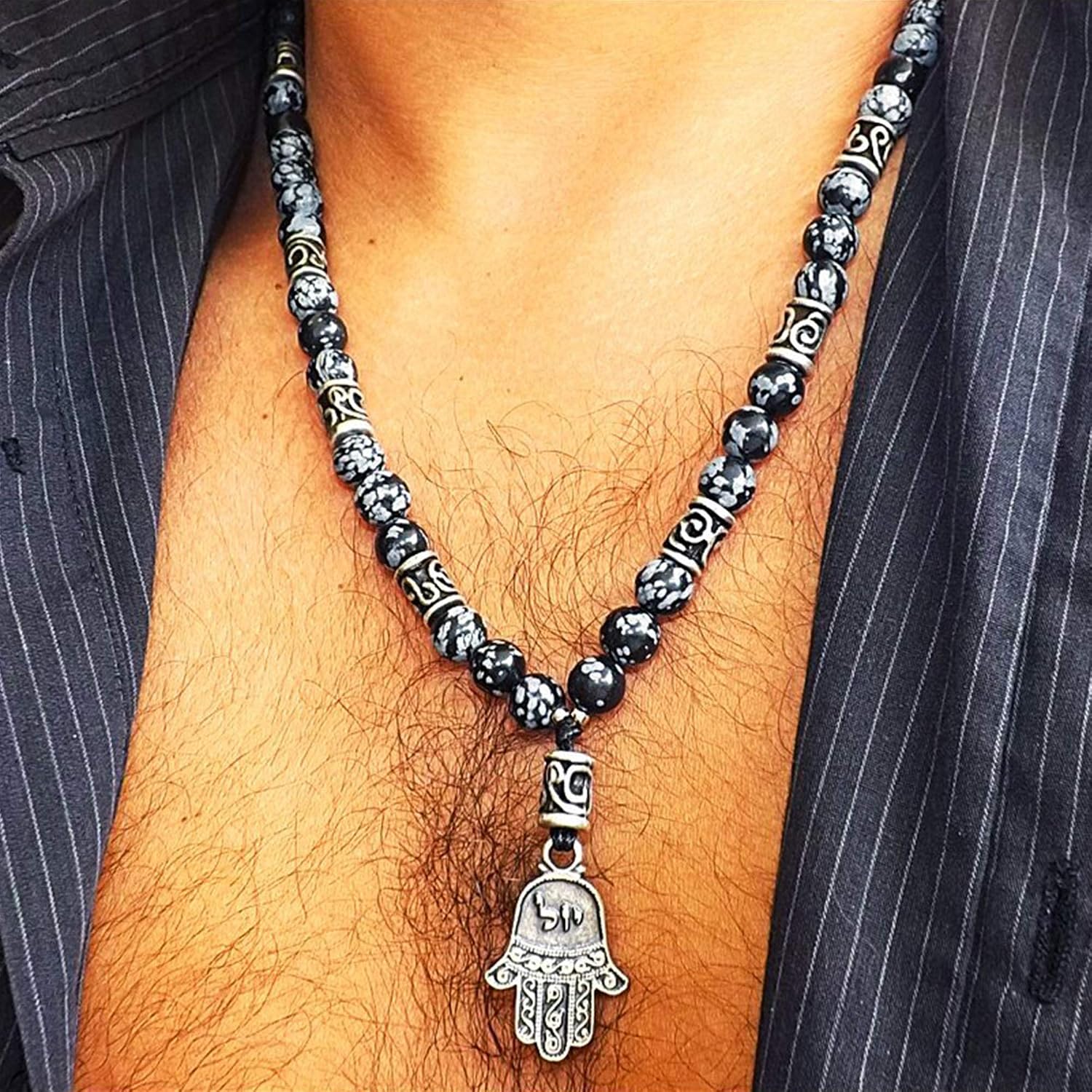 Kabbalah Necklace Men necklace Hamsa