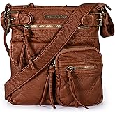 Montana West Crossbody Bag for Women Soft Washed Leather Multi Pocket crossbody handbags