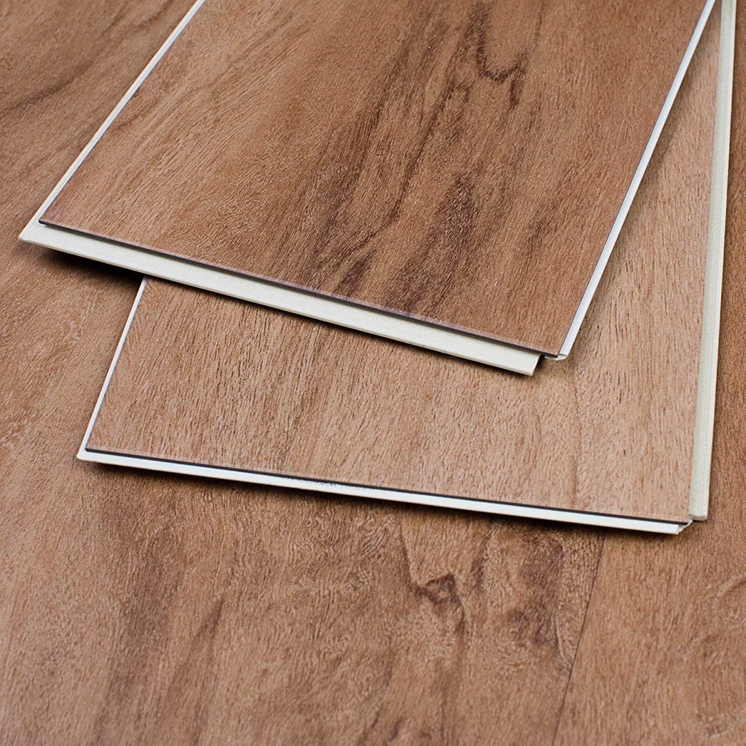 Maykke Rustic Oak 18 Sq Ft Luxury Vinyl Interlocking Plank Flooring 48x6 Inch Pack Of 8 Easy Installation Hardwood Wood Grain Jha1020102 Amazon Com