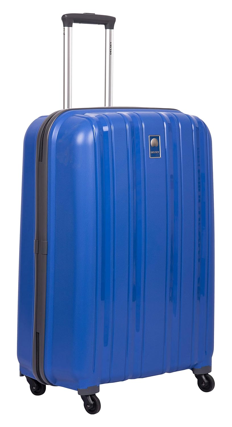 Delsey Cervin ABS 80 Cm 4 Wheels Blue Large Hard Suitcase Amazon.in