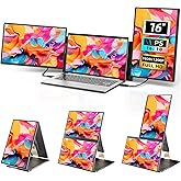 Larksmile Triple Laptop Screen Extender, 16" Triple Screen Laptop Monitor Extender, FHD 1200P IPS Triple Monitor, 235° Rotation Plug&Play for Multi-Screen Work/Travel/Conference/Study
