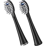 Waterpik Full Size Replacement Brush Heads for Sonic-Fusion Flossing Toothbrush SFFB-2EB, 2 Count Black