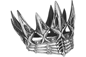 Healifty Gothic Silver Crown for Men Party Cosplay Headpiece Vintage Dark Crow Costume Accessory