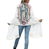 Vackutliv Virgen De Guadalupe Shawls For Women Rebozo Para Mujer Mexicanos Virgin Mary Catholic Gifts Rose