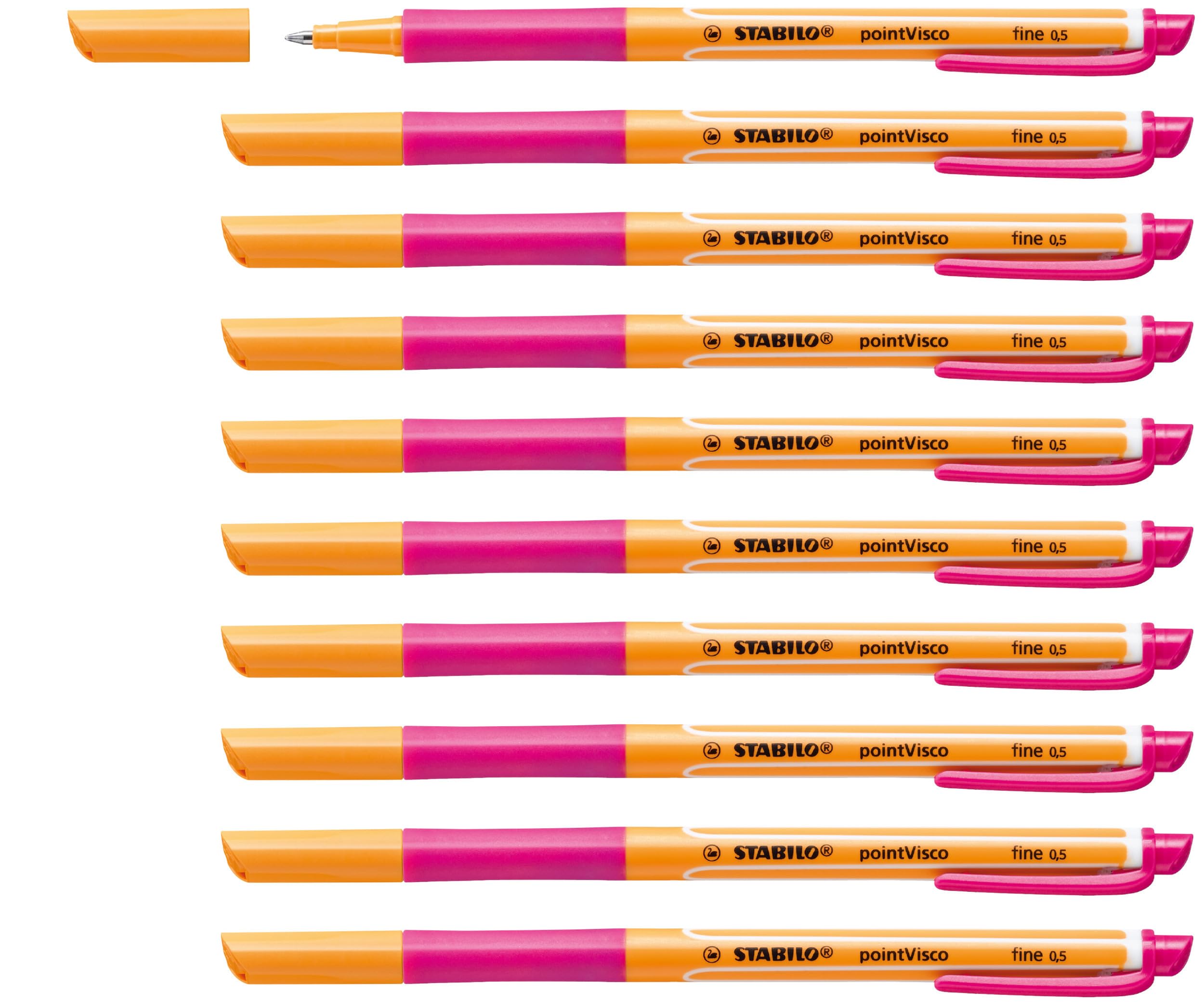 STABILO Gel Rollerball pointVisco Box of 10 Pink
