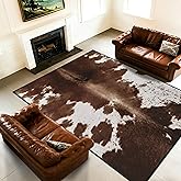 Faux Cowhide Cow Print Rug : 4x6 Feet Western Area Carpet for Bedroom Living Room Large Animal Skin Rug