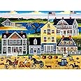 500 Piece Jigsaw Puzzle For Adults - 'A Street With Flowers And Boat In The Water' Scenic Art, Wooden Pieces, For Relaxation, Family Game, Wall Art