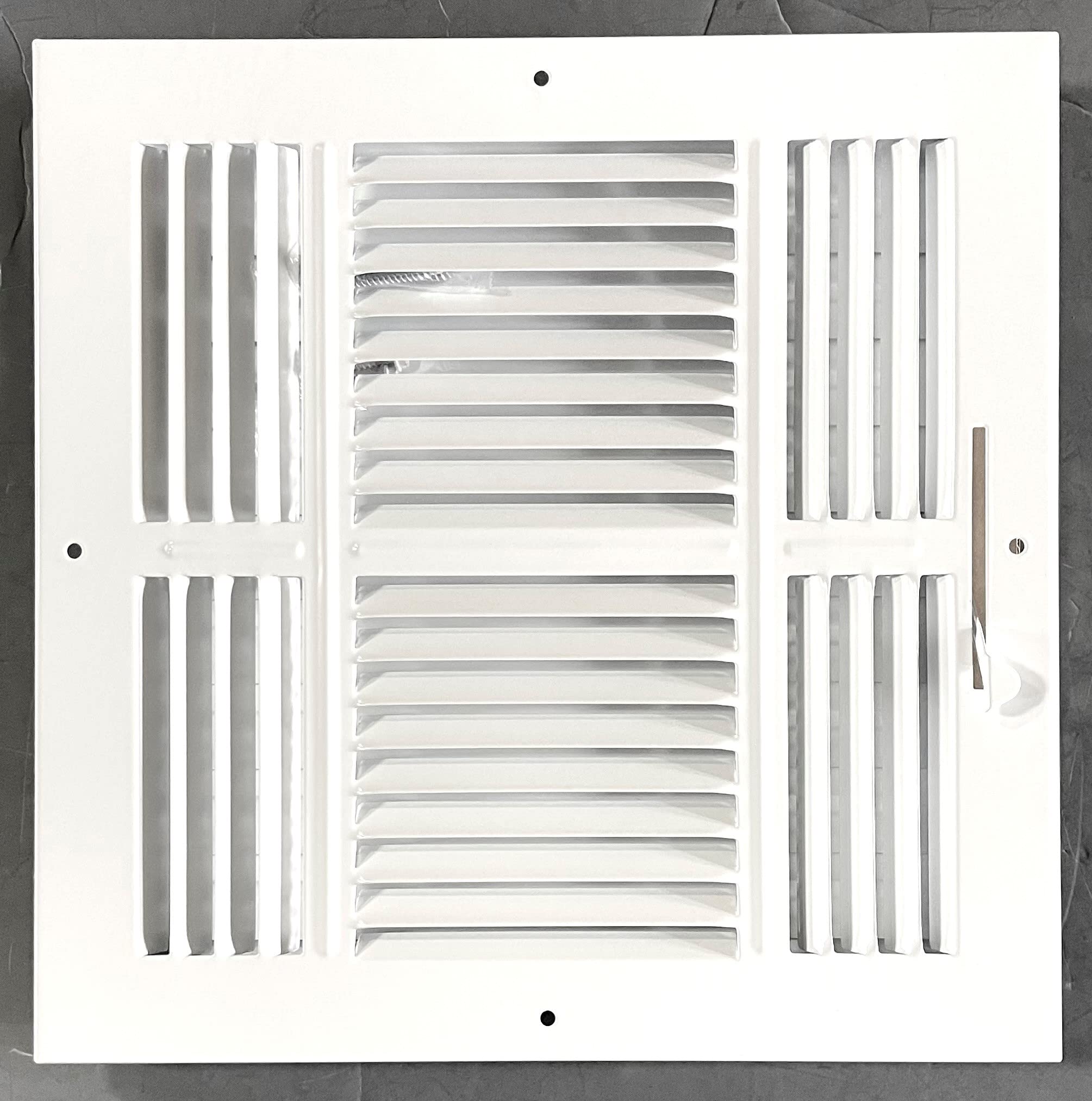 Photo 1 of HBW 10"x 10" (Duct Opening Size) 3-Way Stamped Face Steel Ceiling/sidewall Air Supply Register - Vent Cover - Actual Outside Dimension 11.75" X 11.75"