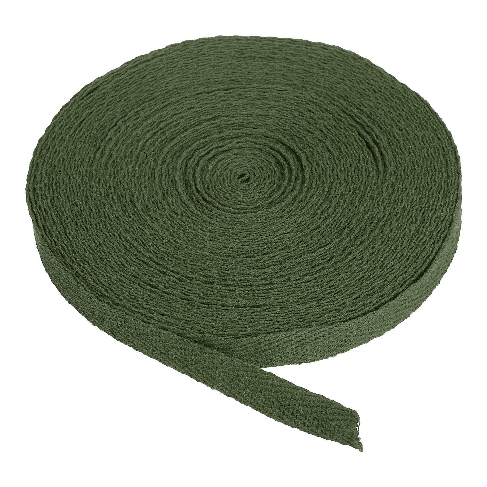 PATIKIL Cotton Twill Tape 10mm(3/8") 10 Yards 100% Cotton Ribbon Bias Binding Tape Herringbone Webbing Trim for Sewing Gift Wrapping Craft DIY Army Green