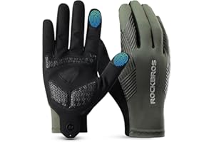 ROCKBROS Cycling Gloves Mountain Bike Gloves for Men Women Anti-Slip Full Finger Biking Gloves SBR Pad Shock-Absorbing MTB Ro