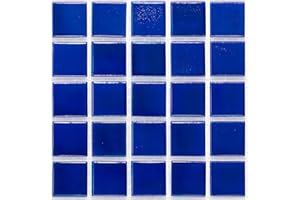 URBN.DESIGN URBN Contemporary Deep Sapphire Dark Blue Iridescent Glass Mosaic Tile for Indoor and Outdoor - Sample Tile (4-1/3 inches x 4-1/3 inches, 0.13 SQ FT)