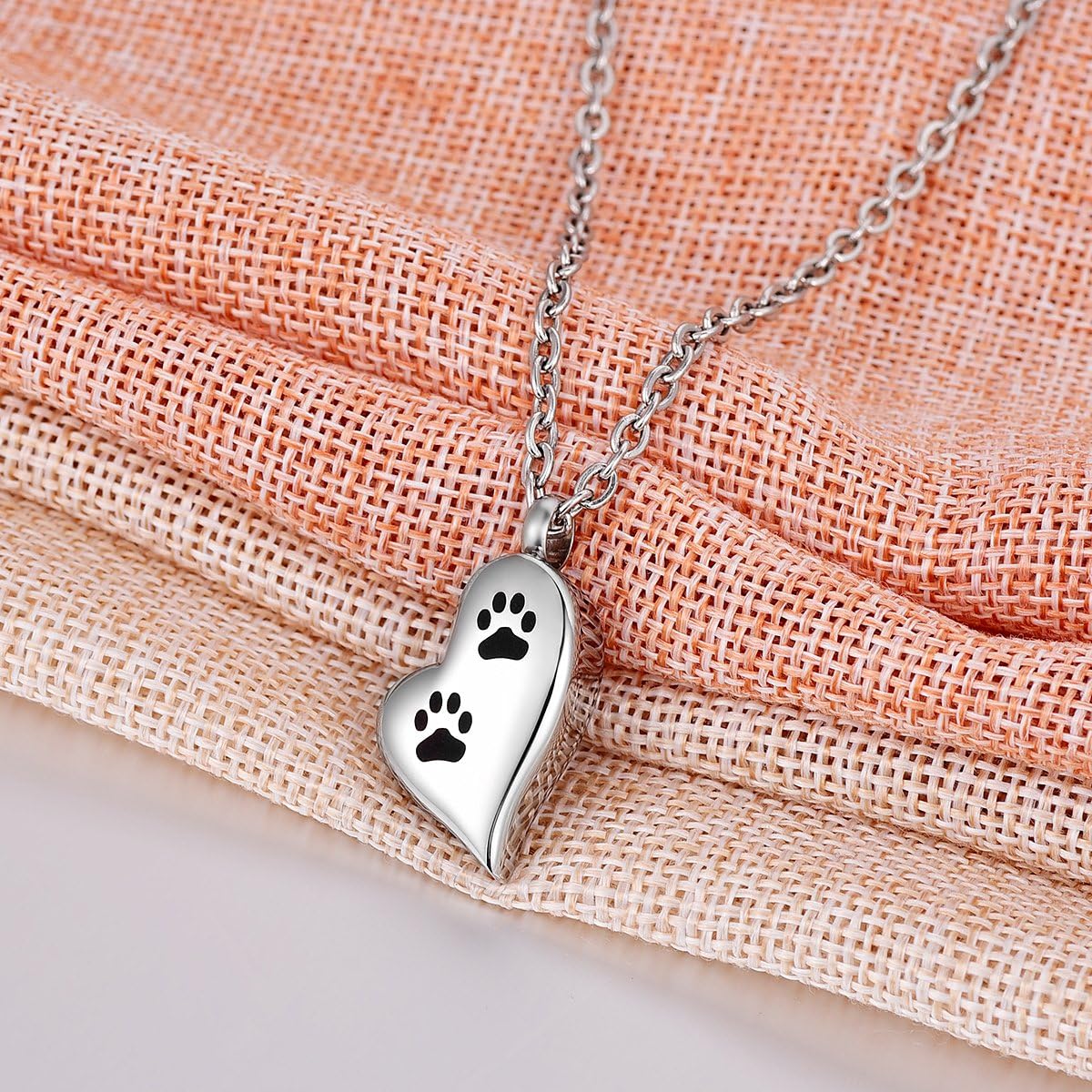 ZCBRISK Love Heart Pet Paw Dog Urn Pendant Necklace for Ashes, Memorial ...