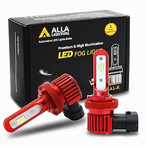 Alla Lighting 5200lm AL-R H11 H16 LED Ice Blue Fog Lights Bulbs Xtremely Super Bright H8 H11 H16 LED Bulb 12V LED H16 Bulb Replacement for Cars, Trucks w/ H16 H11 Fog Light, 8000K