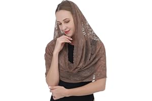 Grettytling Soft and Comfortable Mantilla Veils 5 Colors Spanish Style Lace Infinity Veil Mantilla Latin