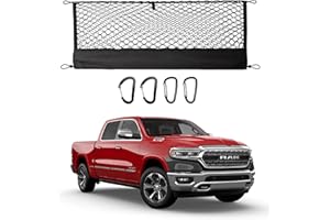 JJMY Envelope Style Truck Bed Cargo Net Compatible with Dodge Ram 1500 2019-2024 2025,Highly Elastic Truck Cargo Net for Ram 1500 Accessories, Upgraded Storage Bag & Heavy Duty Carabiners