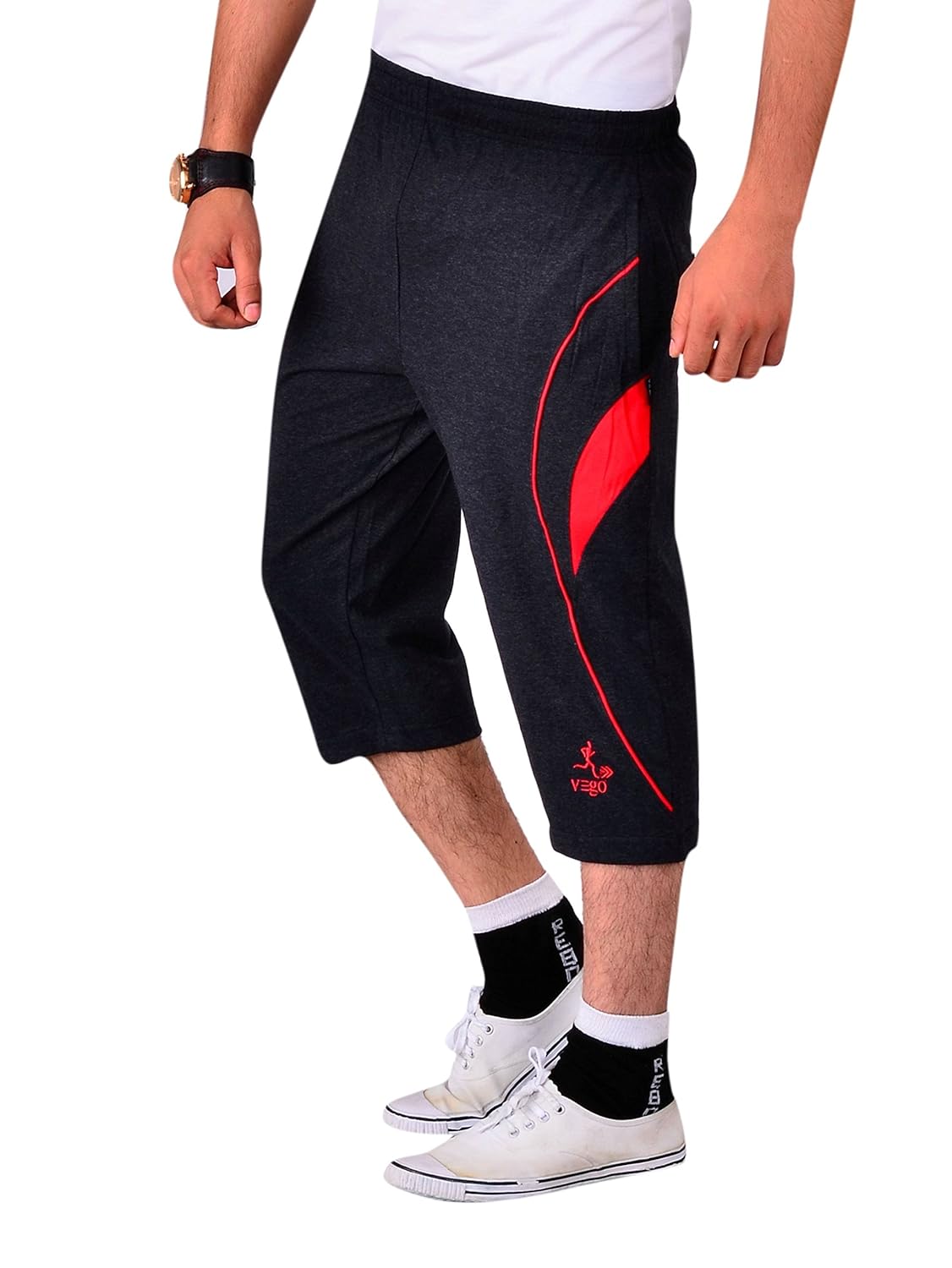 vego men's casual cotton three forth