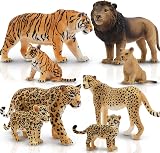 toymany 8pcs Safari Animals Playset Lion Tiger Cheetah Leopard Cubs view 2