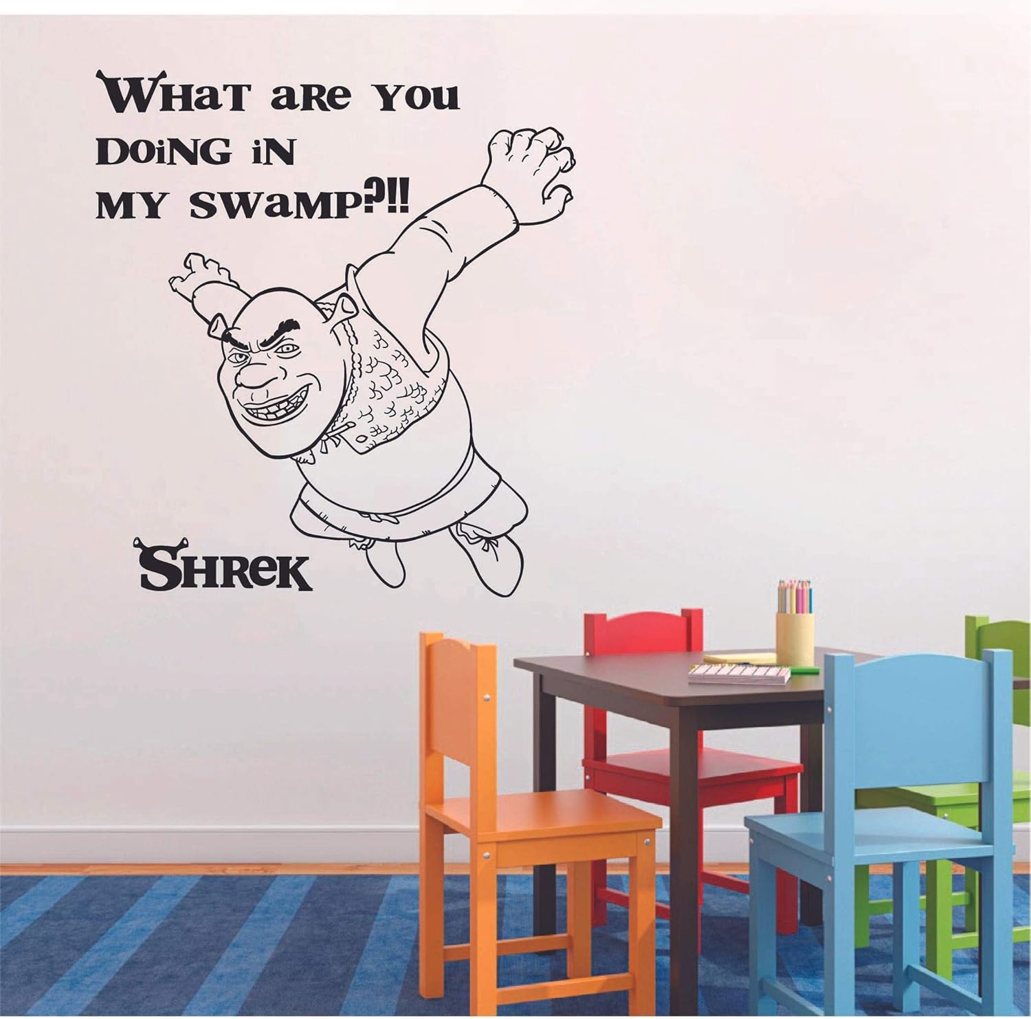 Amazon Com What Are You Doing In My Swamp Disney Movie Shrek Quotes Quote Vinyl Wall Art Wall Decal Wall Sticker Decoration Home Room Kids Childrens Room Boys Girls Nursery Kindergarten Size