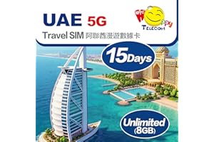Happy 5G Dubai 15 Days Unlimited Data Travel Sim Card | No Daily Limit | 8GB at 5G LTE High-Speed Data | UAE Sim Card | No Ne