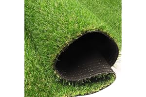 Heyroll Artificial Turf Grass Indoor Outdoor 7 ft x 15 ft, 0.8 inch Realistic Synthetic Fake Grass, Artificial Lawn Rug Dog Pets Mat, Turf Carpet for Patio Landscape Backyard, Custom Size