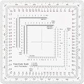 5 Inch Military Map Protractor Coordinate Scale Map,Military Style UTM/MGRS Coordinate Scale,Reading and Land Navigation Topographical Map Scale, Protractor and Grid Coordinate Reader (LJSCZ, 002)