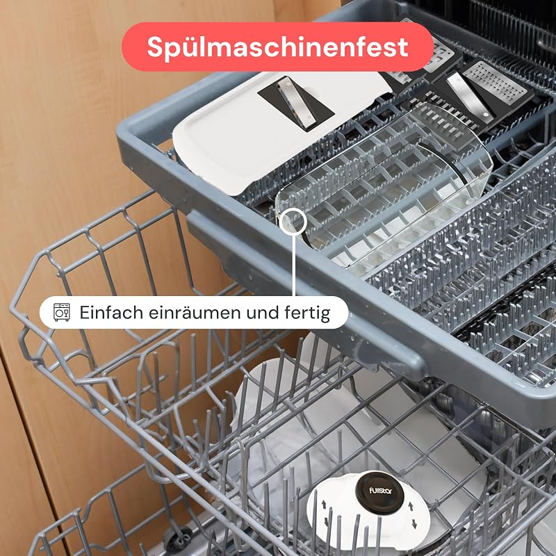 Pro - 6-in-1 Mandoline Gemüsehobel, Julienneschneider und Reibe