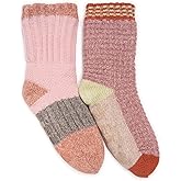MUK LUKS Women's Color Blocked Sweater Cabin Socks 2 Pair Pack